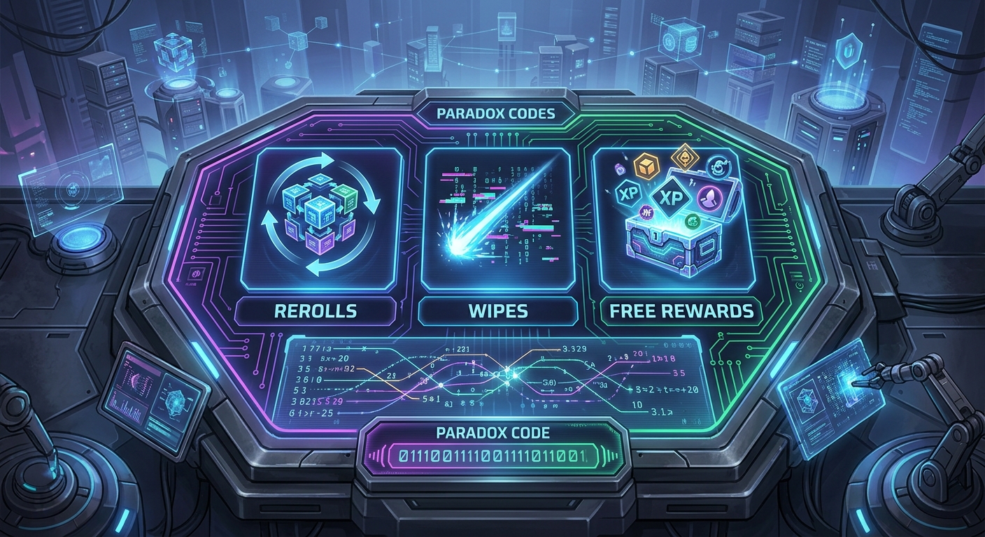 Paradox Codes Guide for Rerolls, Wipes, and Free Rewards Learn how Paradox Roblox codes work, how to redeem them, and how to use rerolls, wipes, and resets efficiently for faster progression.